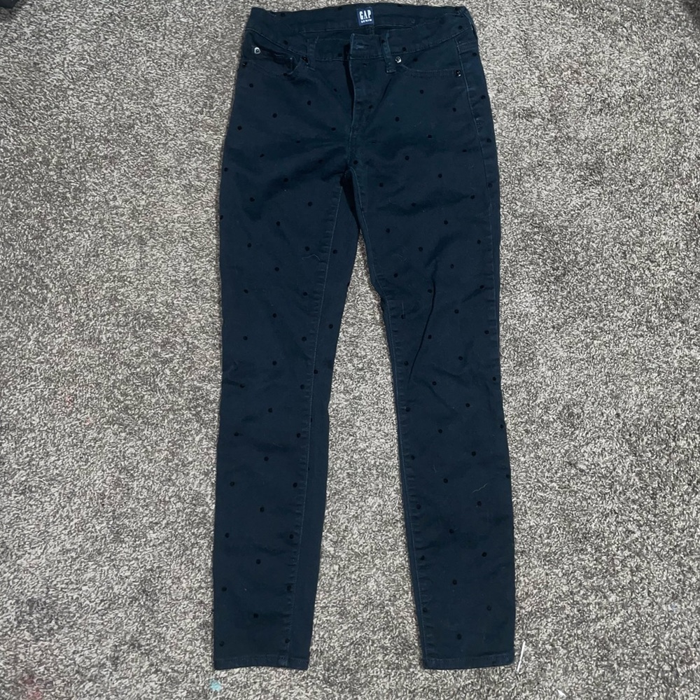 Polka dot skinny jeans